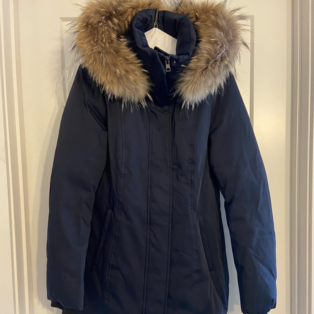 LIKE NEW Soia & Kyo AYLEEN Slim fit down coat with removable fur